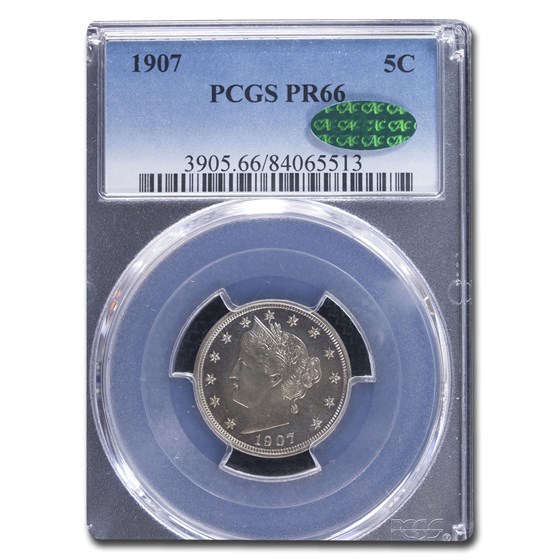 1907 Liberty Head V Nickel PR-66 PCGS CAC 1907 Liberty Head V Nickel PR-66 PCGS CAC